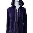 Ralph Lauren Lauren  Purple Velvet Long Sleeve Zip Front Hoodie Size Large Photo 0