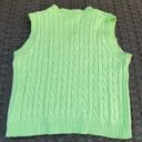 Bright Light Green Knit Sweater Vest Size M Photo 3