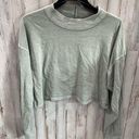 We The Free  Be Free Cropped Long Sleeve Green Tshirt Womens Size XS Free People Photo 0