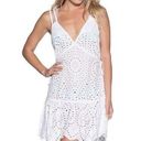 Maaji  Beach Swimsuit Cover Up Eyelet Mini Dress White Size Large Dreamy Boho Photo 0