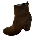 ma*rs èll Chocolate Brown Distressed Leather Block Heel Ankle Bootie 9.5/39.5 Photo 6