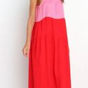 Petal and Pup  Aliana Pink & Red Colorblock Midi Dress S Photo 4