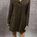 Mulberry  Worsted Wool Brown Belt Less Trench Coat 4 Button Jacket Women’s 10 Photo 2