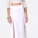 BB Dakota  Front Slits Maxi Skirt Womens size 6 Optic White Maxi Long Slip Photo 2