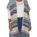 Liverpool Sleeveless Striped Ruana Cardigan Long sweater M L new Photo 0