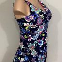 Anne cole NEW.  twist front underwire floral print tankini set. 36DD-cup/L-bottom Photo 2