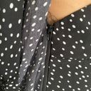 ROW A NEW  Black and White Polka-Dot Dress Side Tie Size L Photo 8