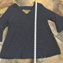 Westbound  Women’s Striped Blouse Cutout in Back  Bell Sleeves XL Photo 6