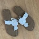 Franco Fortini  white leather medallion t-strap sandals size 10 Photo 0