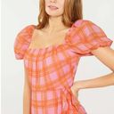 Likely  Havana Pink/Orange plaid faux wrap ruffle mini dress size 12 Photo 2