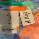 Joie  100% Linen Tropical Print Knit Button Back Top Size XL Photo 8