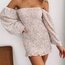 Beginning Boutique BB Off Shoulder Puffy Sleeve Shirred Dress Photo 0