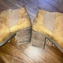 American Eagle  size 7 women’s fringe tan suede ankle bootie slip on Boho Photo 2