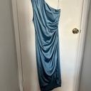 Elliatt Cocktail Dress Blue One Shoulder Ruched NWT Photo 4