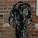 Oscar de la Renta VTG  Pink Label Black Large Format Floral Robe size S Photo 4