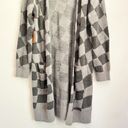 Simply Southern NEW  Plaid Open Midi Cardigan Sweater Gray Size L Photo 3