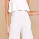 Blue Blush White Ruffle Crop Jumpsuit Photo 2