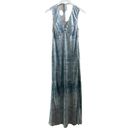 ALLSAINTS NEW $429  Blue Lace Printed Silk Maxi Slip Dress Photo 6