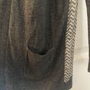 89th and Madison  Gray Cardigan Sweater with Pockets and Sheer Back w/Racoon Accent Photo 3