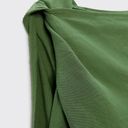 ZARA Linen Blended Ruched Dress Dark Sage Green Photo 2