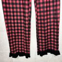 Simply Southern  Pajama Pants Red Black Check Lounge Ruffle Hem Sz M (28x29) Photo 2