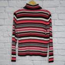 st. john's bay Vintage 80s Pink Striped Turtleneck Sweater Photo 1