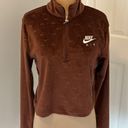 Nike  Air Velour Quarter Zip Long Sleeve Brown Photo 2