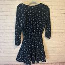 Entro  navy blue floral v neck lined ruffle tiered mini dress size Medium Photo 9