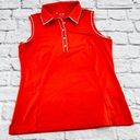 Adidas  ClimaCool Sleeveless Golf Polo Shirt Women's Medium Orange Collar Photo 0