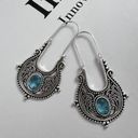 Vintage Blue Bohemian Dangle hoop earrings  Womens Jewelry vintage style Photo 1