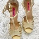 Betsey Johnson Tiara Glitter Champagne Strappy Heel Size 9 K256 Photo 2