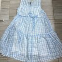 Calvin Klein Blue & White Plaid Checker Seersucker sleeveless Mini Dress- Size Small Photo 3