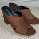 BCBGeneration  Suede Chocolate Brown Mule Heels Photo 3