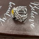 Daisy Handcrafted Women’s Yellow  Flower Glass Cabochon Stainless Steel Ring Photo 6