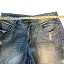 Time & Tru  Women's Distressed Jean Cutoff Shorts. Mid/High Waist, EUC, Size 8 Photo 3