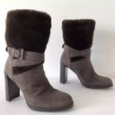 Stuart Weitzman  FURSTUP SLATE GRAY SUEDE BOOTIES Photo 1