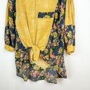 POL  Button Floral Tunic Down Raw Hem Boho Photo 1