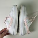 Nike  Air Force 1 Platform Leather Sneakers 8 White Pearl Pink Opti Yellow Photo 3