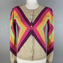 Moschino  Cheap Chic Button Up Cardigan Sweater Size 4 Retro Stripe Lightweight Photo 0