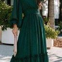 Flying Tomato Green Metallic Boho Maxi Dress Photo 0