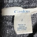 Caslon  Zip Back High Low Linen Blend Melange Knit Sweater Gray Size 1 Photo 9