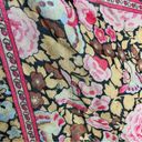 Edge Vintage Smithsonian Institution Wool Scarf Frayed  Red Pink Floral 45x45 Photo 4