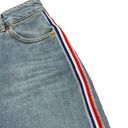 Topshop  Cut Off mini Jean Skirt. Red white blue silver stripe. Size 6. Like new! Photo 2