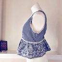 J.O.A. Embroidered Peplum Gingham Cropped Top, Size M New with Tag Photo 8