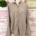 Sneak Peak SNEAK PEEK Women’s Brown Long Dramatic Bell Sleeves Button Down Shirt size Medium Photo 0