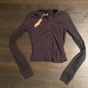 SKIMS NWT  Ribbed Crop Long Sleeve BLACK M Photo 0