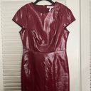 BCBGeneration 6 BCBG Maroon Shiny Pleather A Line Dress Photo 2