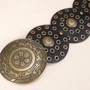 Large Round BELT Medallion Dark Brown Concho Disc Western Womens Photo 3