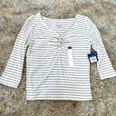 Arizona Jeans Arizona Jean Co White and Black Stripe Ribbed 3/4 Sleeve Top Size Large Photo 0