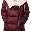 Bernardo  Asymmetrical Sherpa Lined Hooded Puffer Jacket Pomegranate Small NWOT Photo 0